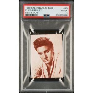RARE 1959 Kalendarium-Bild Elvis Presley Card PSA 4, #43, Only 4 Graded King TCB